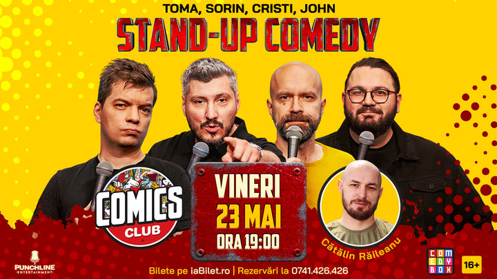 Stand-up cu Cristi, Toma, Sorin și John la ComicsClub!