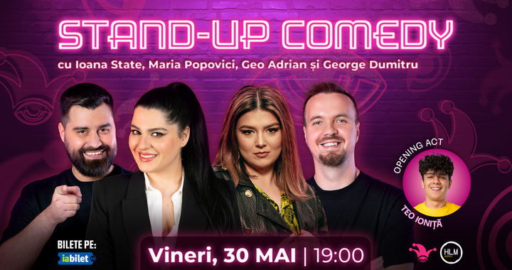 The Fool: Stand-up comedy cu Maria Popovici, Ioana State, Geo Adrian și Gabriel Dumitriu