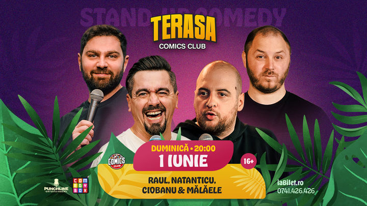 Stand-up cu Natanticu, Ciobanu, Raul, Mălăele și Edi Rădoiu pe Terasa ComicsClub!