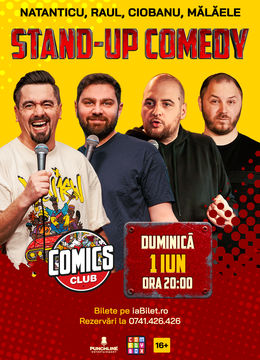Stand-up cu Natanticu, Ciobanu, Raul, Mălăele și Edi Rădoiu la ComicsClub!