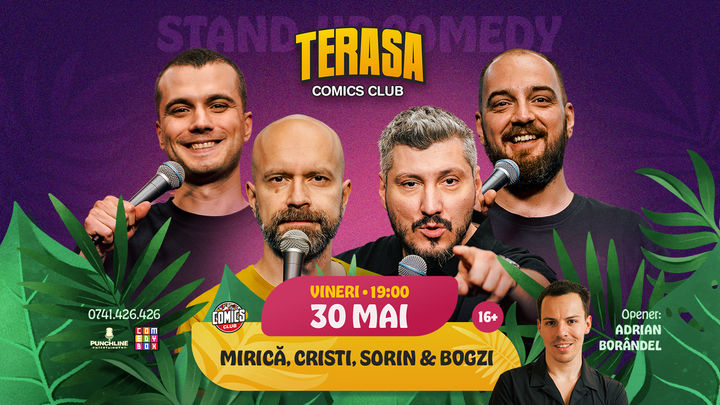 Stand-up cu Cristi, Sorin, Mirică și Bogzi pe Terasa ComicsClub!