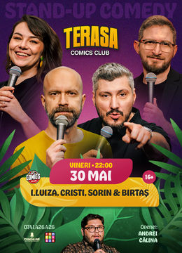 Stand-up cu Cristi, Sorin, Ioana Luiza și Birtaș pe Terasa ComicsClub!