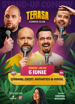 Stand-up cu Cristi, Natanticu, Andrei Ciobanu și Virgil pe Terasa ComicsClub!