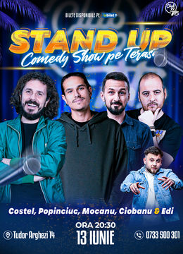 Stand up Comedy cu Costel, Popinciuc, Mocanu, Andrei Ciobanu - Edi Rădoiu la Terasa TNB