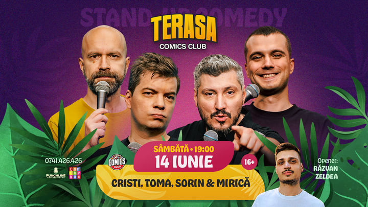 Stand-up cu Cristi, Toma, Sorin și Mirică pe Terasa ComicsClub!