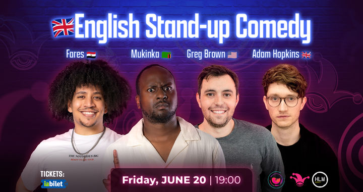 The Fool: Stand-up comedy in English with Adam Hopkins, Greg Brown, Mukinka and Fares