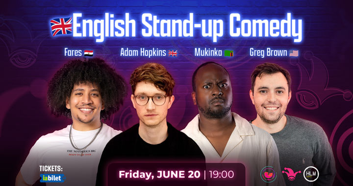The Fool: Stand-up comedy in English with Adam Hopkins, Greg Brown, Mukinka and Fares