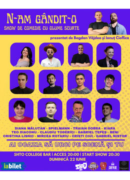 Cluj-Napoca: Stand-up Comedy Show | N-am gândit-o! | 12 Comedianți, 4 Echipe, 3 Runde Epice + Runda Publicului | Publicul alege câștigătorii!