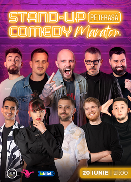 The Fool: Stand-up Comedy Maraton pe terasă cu: Bordea, Mane Voicu, Frînculescu, Cîrje, Geo Adrian, Teodora Nedelcu, Dobrotă, Florin Gheorghe, Tudor Costina și Edi Moise