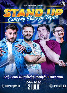 Stand up Comedy cu Edi Rădoiu, Gabi Dumitriu, Alex Ioniță & Vlad Olteanu la Terasa TNB