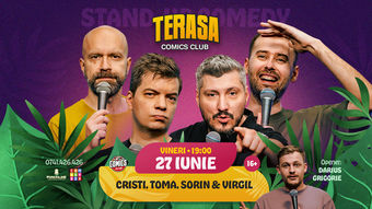 Stand-up Comedy cu Cristi, Toma, Sorin și Virgil pe Terasa ComicsClub!