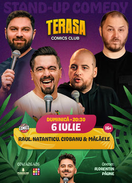Stand-up cu Natanticu, Ciobanu, Raul, Mălăele și Edi Rădoiu pe Terasa ComicsClub!