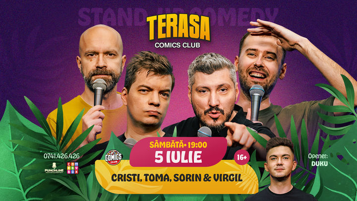 Stand-up cu Cristi, Toma, Sorin și Virgil pe Terasa ComicsClub!