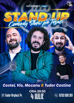 Stand up Comedy cu Costel, Vio, Mocanu - Tudor Costina la Terasa TNB