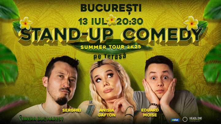 Stand-Up Comedy pe terasă cu Anisia Gafton, Serghei și Eduard Moise