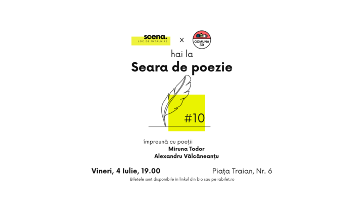 Seară de poezie #10 cu Miruna Todor & Alexandru Vălcăneanțu