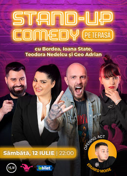The Fool: Stand-up Comedy pe terasă cu Bordea, Ioana State, Teodora Nedelcu și Geo Adrian