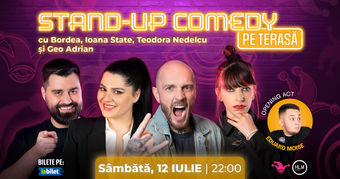 The Fool: Stand-up Comedy pe terasă cu Bordea, Ioana State, Teodora Nedelcu și Geo Adrian