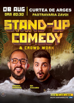 Curtea de Arges: Stand-Up & Crowdwork pe terasă cu Gabriel Gherghe și Edi Vacariu