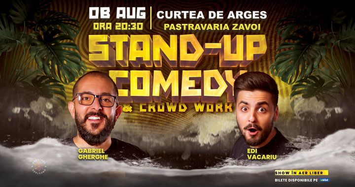 Curtea de Arges: Stand-Up & Crowdwork pe terasă cu Gabriel Gherghe și Edi Vacariu