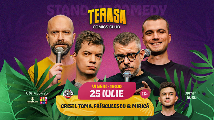 Stand-up Comedy cu Cristi, Toma, Mirică și Frînculescu pe Terasa ComicsClub!