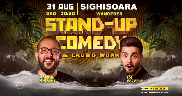 Sighisoara: Stand-Up & Crowdwork pe terasă cu Gabriel Gherghe și Edi Vacariu