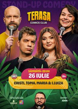 Stand-up Comedy cu Stand-up cu Cristi, Toma, Maria și Ioana Luiza pe Terasa ComicsClub!