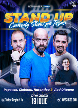 Stand up Comedy cu Popesco, Andrei Ciobanu, Natanticu - Vlad Olteanu la Terasa TNB