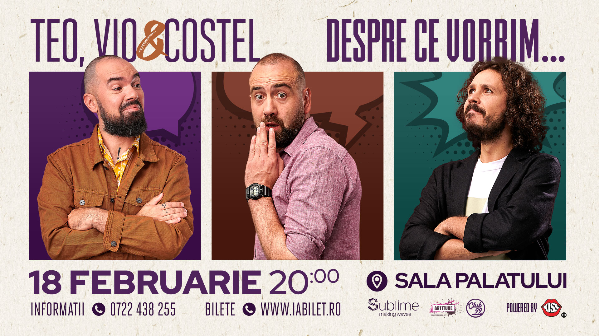Bilete Stand Up Comedy Teo Vio Si Costel Despre Ce Vorbim 18 Feb Ora 20 00 Sala Palatului Iabilet Ro
