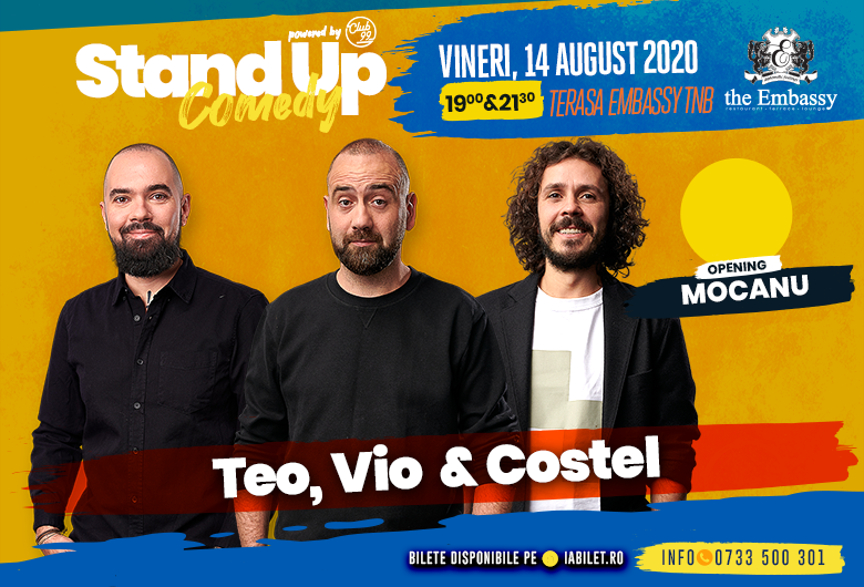 Bilete Stand Up Comedy At Tnb Cu Teo Vio și Costel 14 Aug 19 00 Club 99 Tnb Kooltix